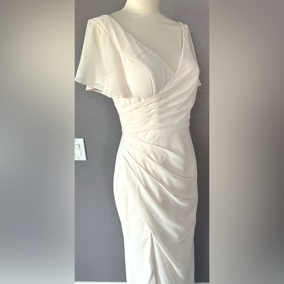 ALLANDWELL Women's Round Neck Long Dress Elegant Mermaid Evening Cocktail Dress - Picture 9 of 15